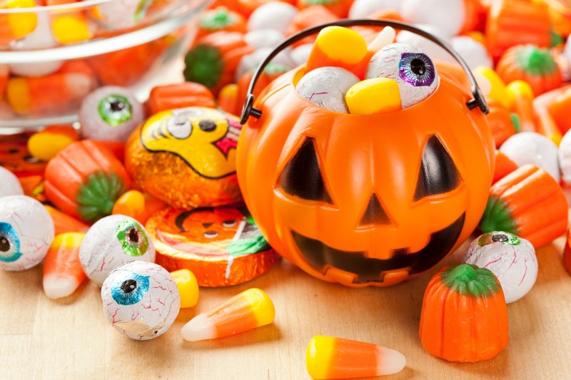 various kinds of Halloween candy