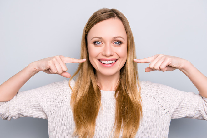 closeup of person smiling 